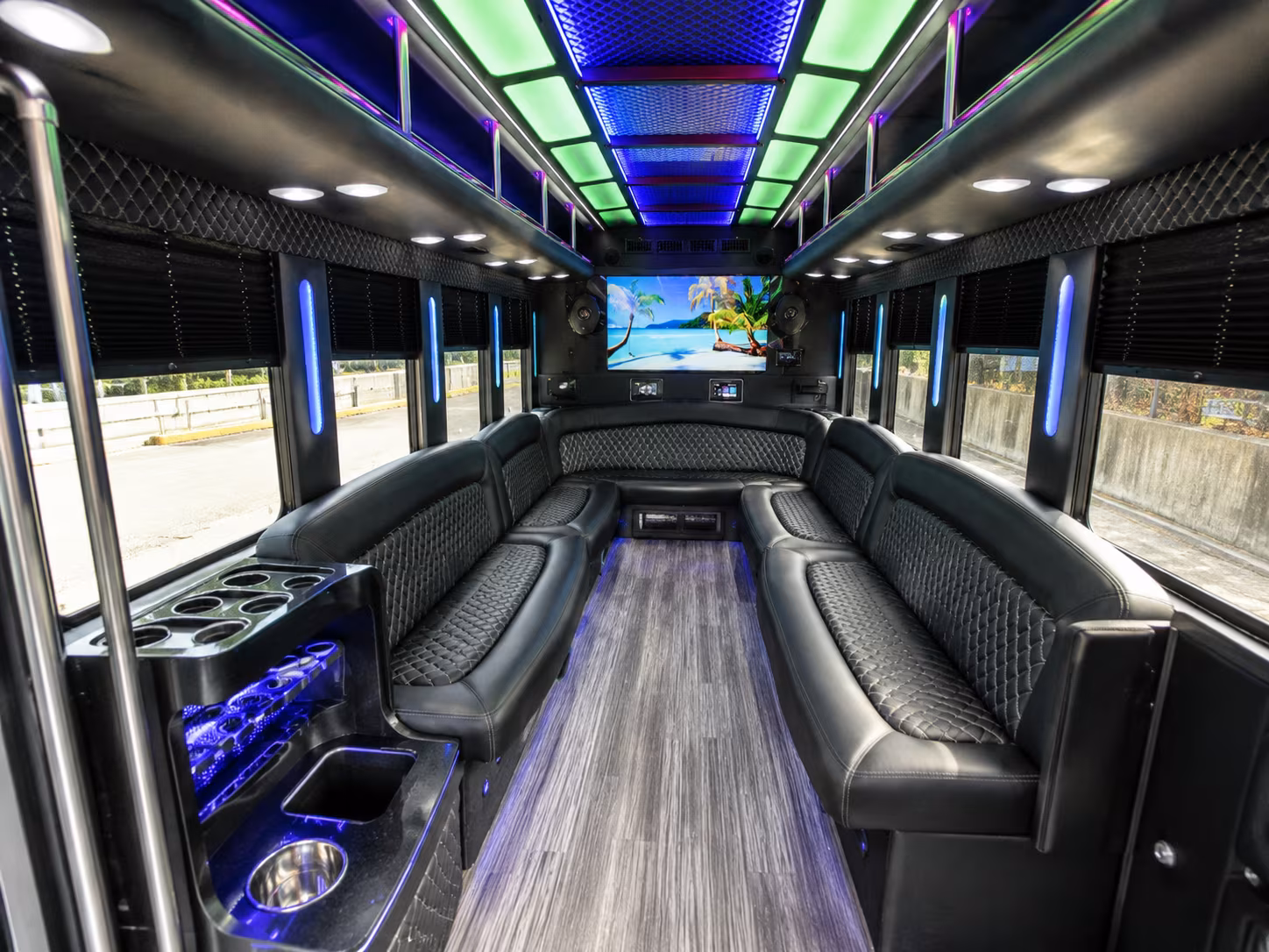 richardson 18 passenger party bus inside