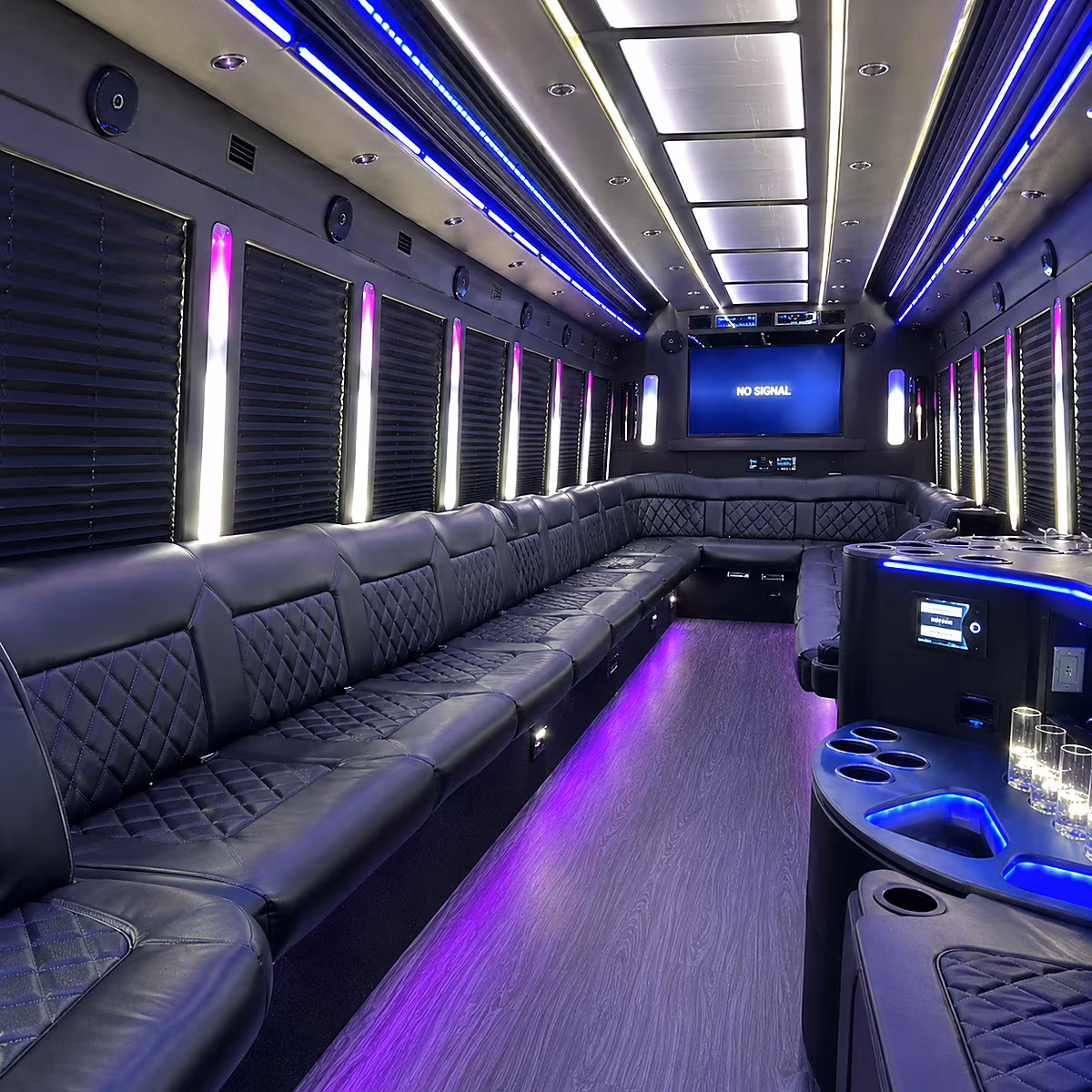 richardson 30 passenger party bus inside