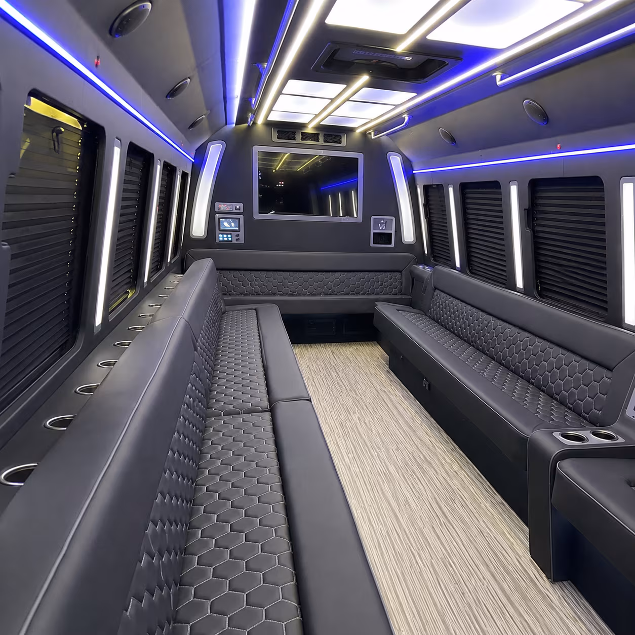 richardson 40 passenger party bus inside